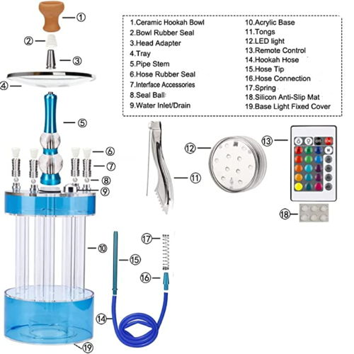 Hookah Set 4 Hose Pipe