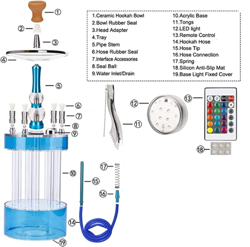 Hookah Set 4 Hose Pipe