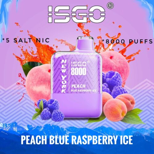 ISGO New York Peach Blue Raspberry Ice 8000 Puffs Disposable