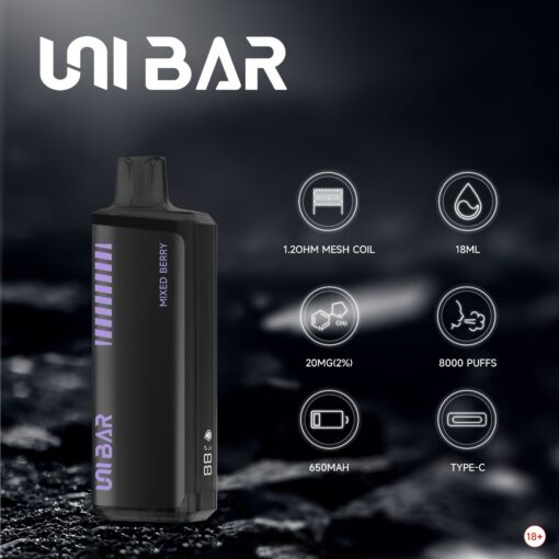 MIXED BERRY uni bar 8000 puffs