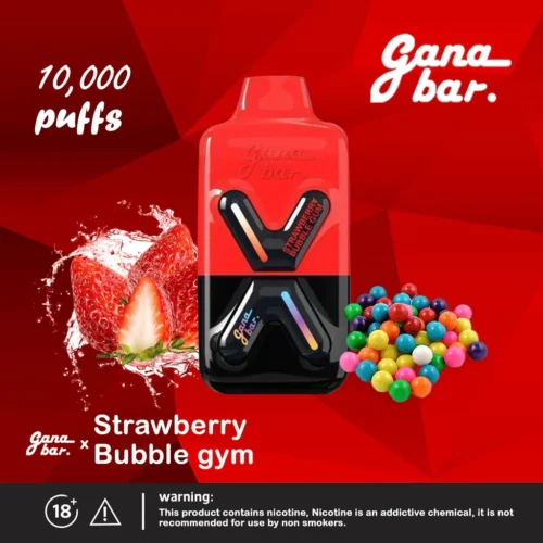 GANA BAR STRAWBERRY BUBBLE GUM PD10000 DISPOSABLE