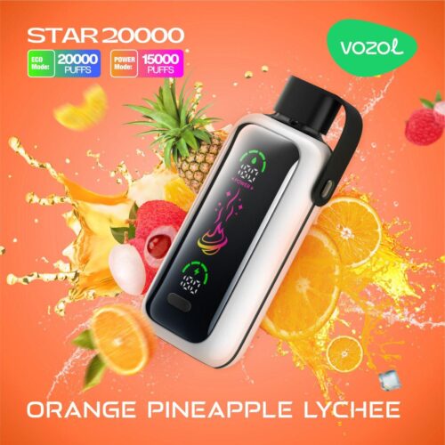 VOZOL STAR 20000 PUFFS 5% NICOTINE ORANGE PINEAPPLE LYCHEE