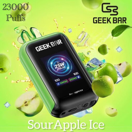 Geek Bar Watt 23000 Sour Apple Ice – Tangy Disposable Vape in Dubai