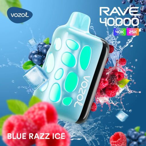 Vozol Rave Blue Razz Ice Disposable Vape 50mg In Dubai UAE Vape Alo