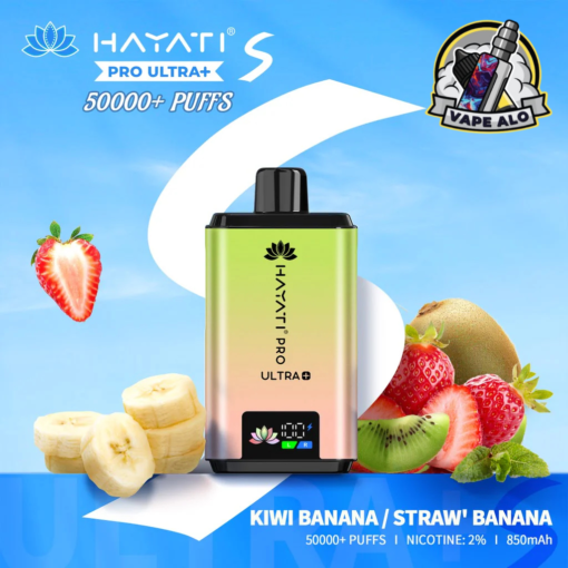 Hayati Pro Ultra S 50000 Puffs Disposable Vape in UAE – kiwi banana / straw’ banana