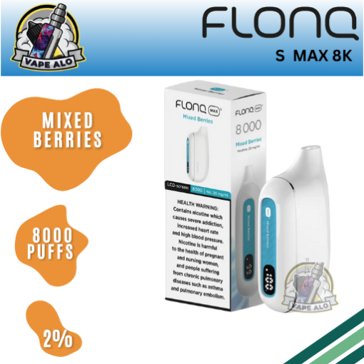 Flonq Max S 8000 Puffs Mixed Berries Disposable Vape 2% Nicotine in Dubai UAE
