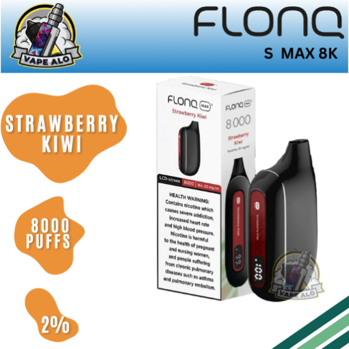 Flonq Max S 8000 Puffs Strawberry Kiwi Disposable Vape 2% Nicotine in Dubai UAE